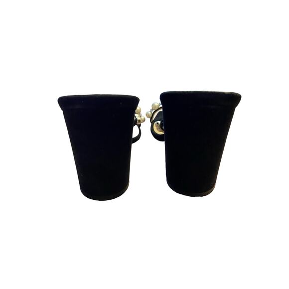 Jimmy Choo Amara 85 Faux Beads Pearl Embellished Sandals Block Heel Suede Sz 36 - Picture 9 of 14